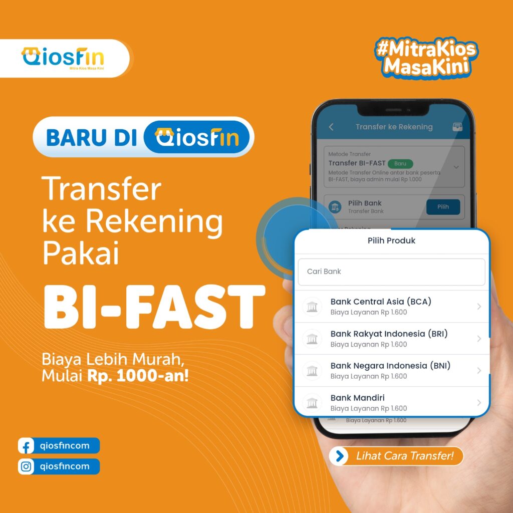 Baru di Qiosfin Transfer ke rekeing pakai BI-FAST